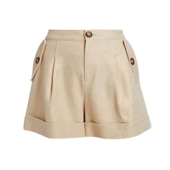 L'AGENCE safari cotton & linen shorts NWT size 14 - Picture 2 of 8
